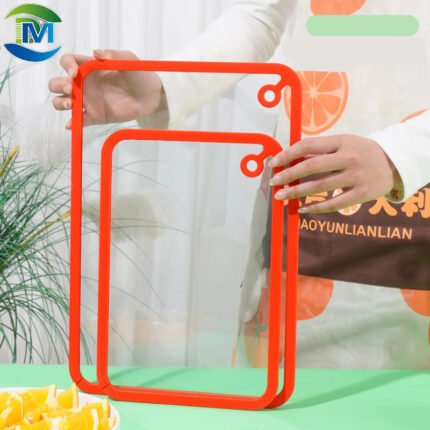 Tempered glass cutting board for bubble tea shops, featuring a silicone edge, double-sided tempered glass